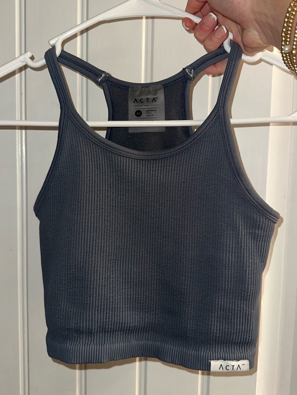 ACTA grey ribbed tank